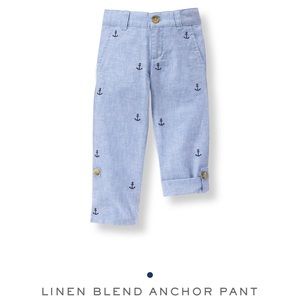 NWT Janie and Jack Linen Blend Anchor Pants